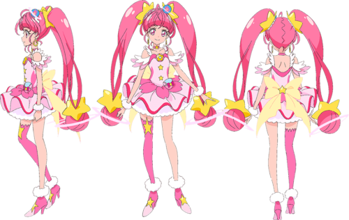 プリキュアの正面と横の全身イラスト